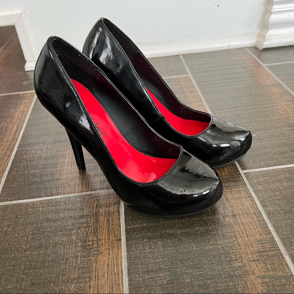 Michael Antonio Black Patent Leather Platform Heels